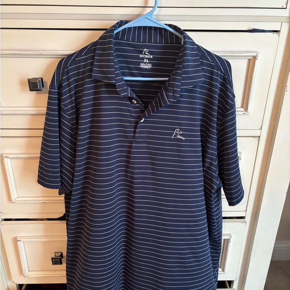 Roback Navy Striped Men's Polo Shirt